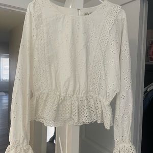 Love shack fancy white blouse